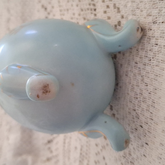 Vintage Inarco Porcelain Japan 3-Footed Vase Egg Lavender Flowers w Gold Trim - Picture 6 of 6